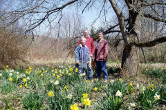 Caryl Brackenridge, Keith Hayes & Chris Steffan at the Helen Andrews Memorial Garden in Mill Pond Park